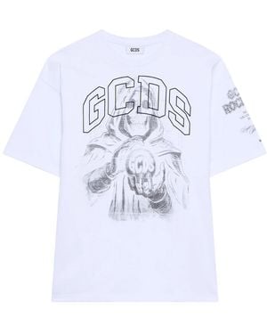 Gcds Gothic Print T Shirt - White