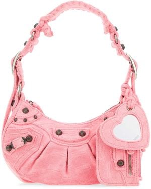 Balenciaga Terry Fabric Le Cagole Xs Shoulder Bag - Pink