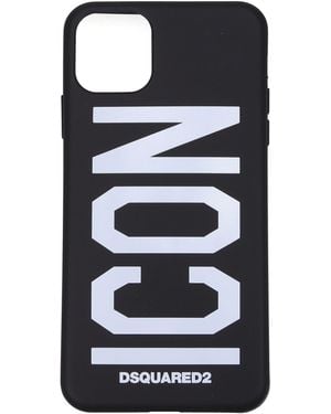 DSquared² Porta Iphone Iphone 11 Pro Max Uomo Termoplastica Nero - Black