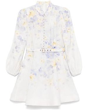 Zimmermann Abito Corto Crush - Bianco