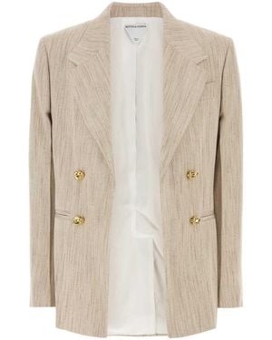 Bottega Veneta Silk Blend Blazer - Natural