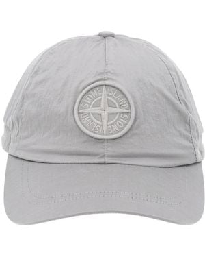 Stone Island Baseball Hat With Logo - Grey