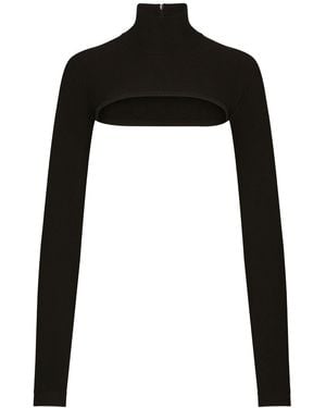 Dolce & Gabbana Dolce & Gabbana Cropped High-Neck Top - Black