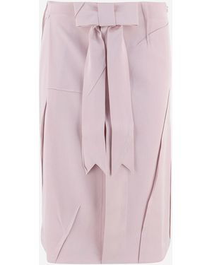 ALAINPAUL Rock aus Acetatmischung mit Schleifengürtel - Pink