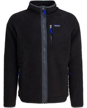 Patagonia Retro Pile Fleece Jackets And Coats Black - Blue