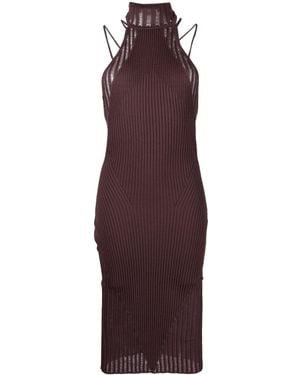 ANDREA ADAMO Rippen Midi Kleid - Lila