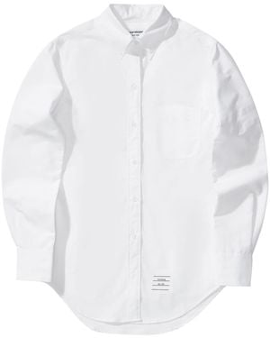 Thom Browne Long-Sleeve Button-Fastening Shirt - White