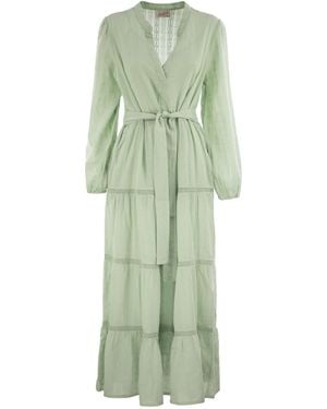 パーティードレス MC2 Saint Barth LEYDE - Cotton long dress Leyde cotton maxi dress with floral print – MC2 Saint Barth