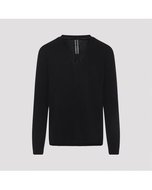 Rick Owens Oversized Extreme V-Neck Cotton Pullover-Uomo - Nero