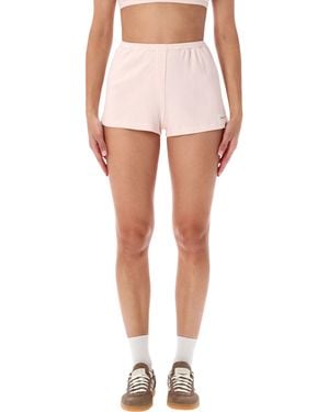 Sporty & Rich Ribbed Knit Lounge Shorts - White