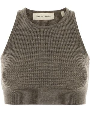 Fear Of God Mud Polyester Blend Crop Top - Grey