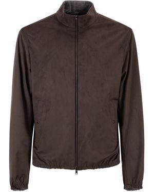 Herno Suede Microfibre Jacket - Brown