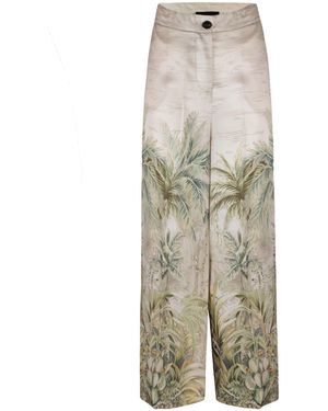 Liu Jo Pantaloni ein Palazzo in Twill Stampato - Natur