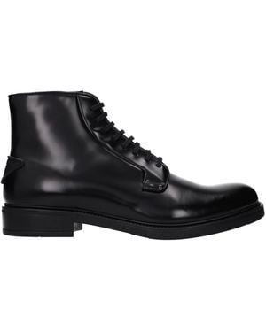 Prada Leather Ankle Boots - Black