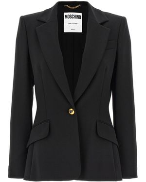 Moschino Single-Breasted Crepe Blazer Blazer And Suits Nero