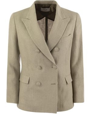 SAULINA Anna Double Breasted Linen Jacket - Natural