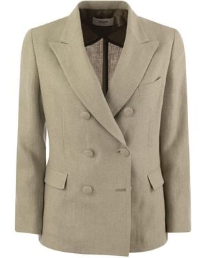 SAULINA Antonella Double Breasted Cotton Blend Jacket in