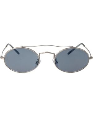 Giorgio Armani Oval Sunglasses 0 Ar 115 Sm 304502 - Blue