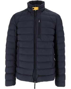 Parajumpers Ugo Quilted High Collar Down Jacket - Blue