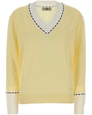 Fendi Wool Blend Jumper - Yellow