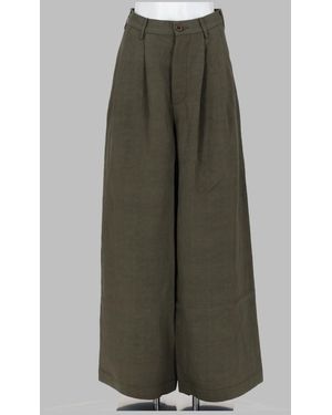 Uma Wang Wide-Leg Linen Blend Pants - Green