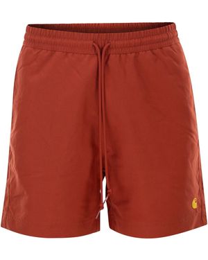 Carhartt Beach Shorts With Logo - Red