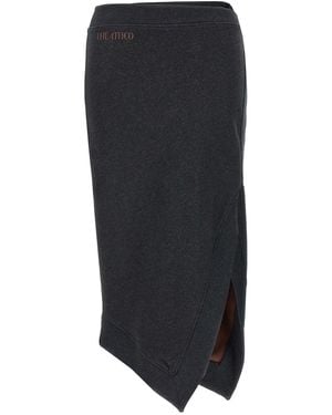 The Attico De Attico Asymmetrische Midi -rok - Zwart