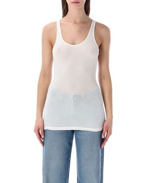James Perse Ribbed Cotton-Lycra Daily Tank - White