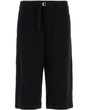 Ami Paris Ami Cotton Bermuda Shorts - Black