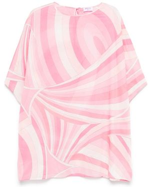 Emilio Pucci Robe de kaftan en coton imprimé - Rose