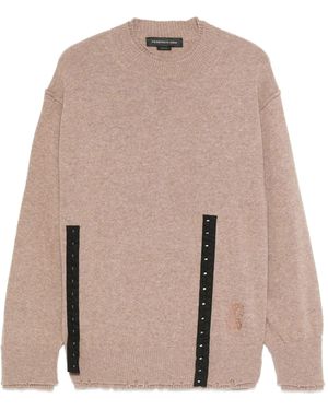 FEDERICO CINA Corset Distressed Crewneck - Naturel