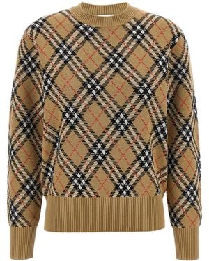 Burberry Check Pullover - Grau