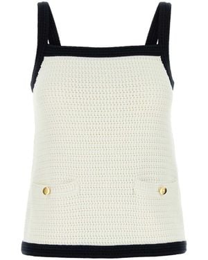 Gucci Stretch Crochet Tank Top - Natural