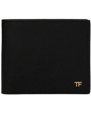 Tom Ford Logo Lederen Portemonnee - Zwart