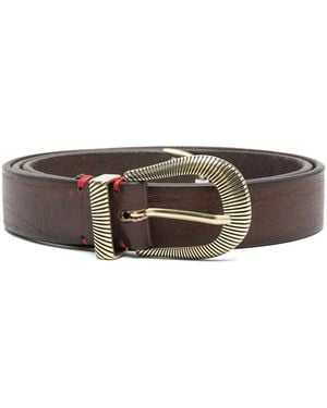 Eleventy Elevent-ceinture avec boucle gravée - Marron