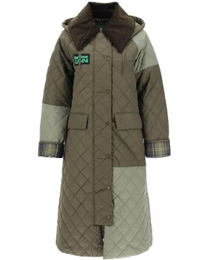 BARBOUR X GANNI Trench Trapuntato Burghley - Verde