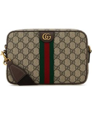 Gucci Printed Canvas Small Ophidia Clutch - Grey