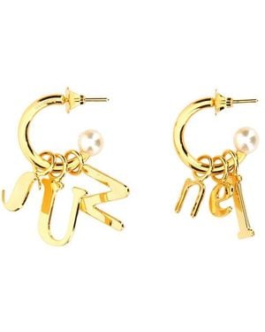 Sunnei Lettering Logo Dangle Earrings - Metallic