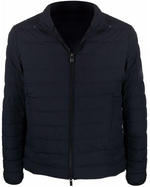 Emporio Armani Zipped Short Down Jacket - Blue