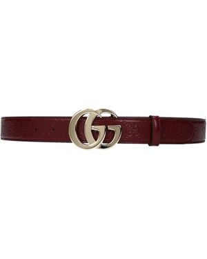 Gucci Belt Leather/Burgundy - Red