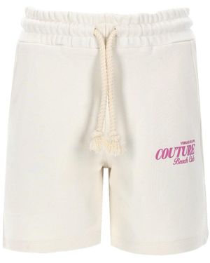 Versace Jeans Couture Shorts Con Logo - White