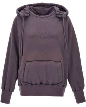 Maison Margiela Felpa con cappuccio 'Logo reverse' - Viola