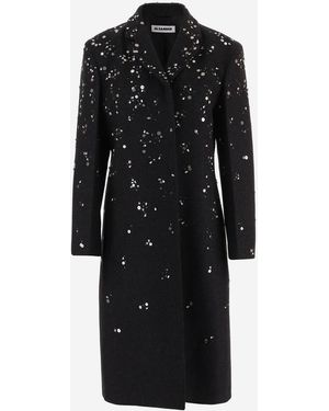Jil Sander Wollmantel mit Verzierungen - Schwarz