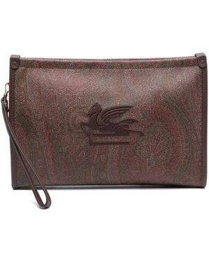 Etro Kupplung Essentiell groß mit Paisley Druck - Braun