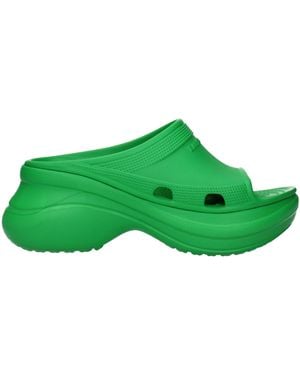 Balenciaga T Shirts And Socks Pool Crocs Rubber/Grass - Green