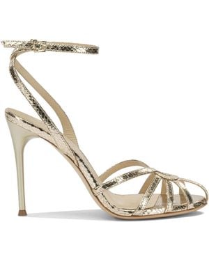 Sergio Levantesi 100-mm-Sandalen mit Absatz - Mettallic