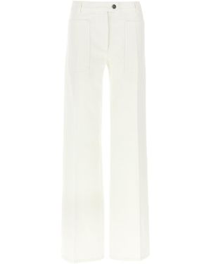 Ferragamo Straight Jeans Bianco-Donna