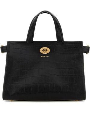 Burberry Leather Mini Cotswolds Handbag - Black