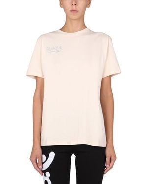 DISCLAIMER T-Shirt With Crystal Logo - White