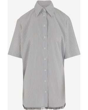 Niccolò Pasqualetti Niccol 'Pasqualetti Douglas Cotton Shirt Con Motivo A Strisce - Grigio